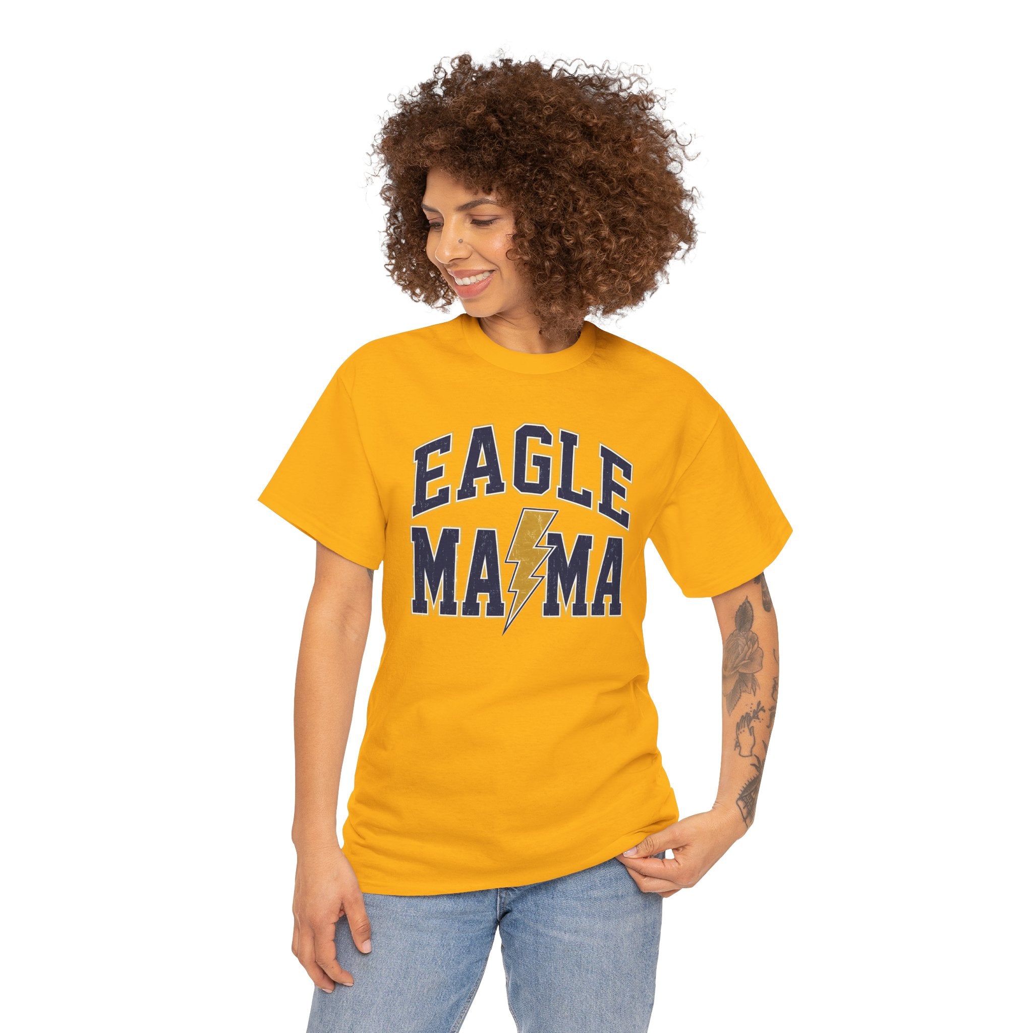 Eagle Mama T‑Shirt — Lightning Bolt Mom Tee for Proud Football Moms