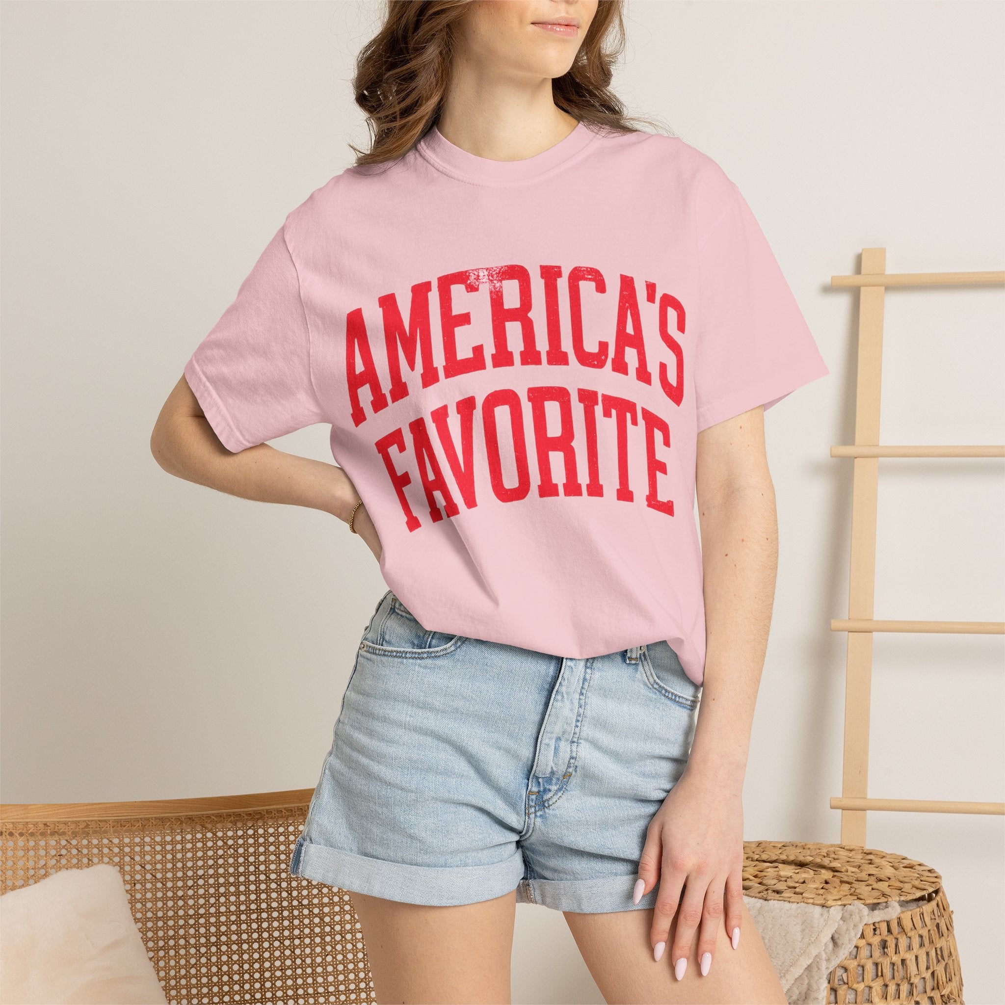 Americas Favorite T-Shirt — Patriotic Red Letter Graphic Tee
