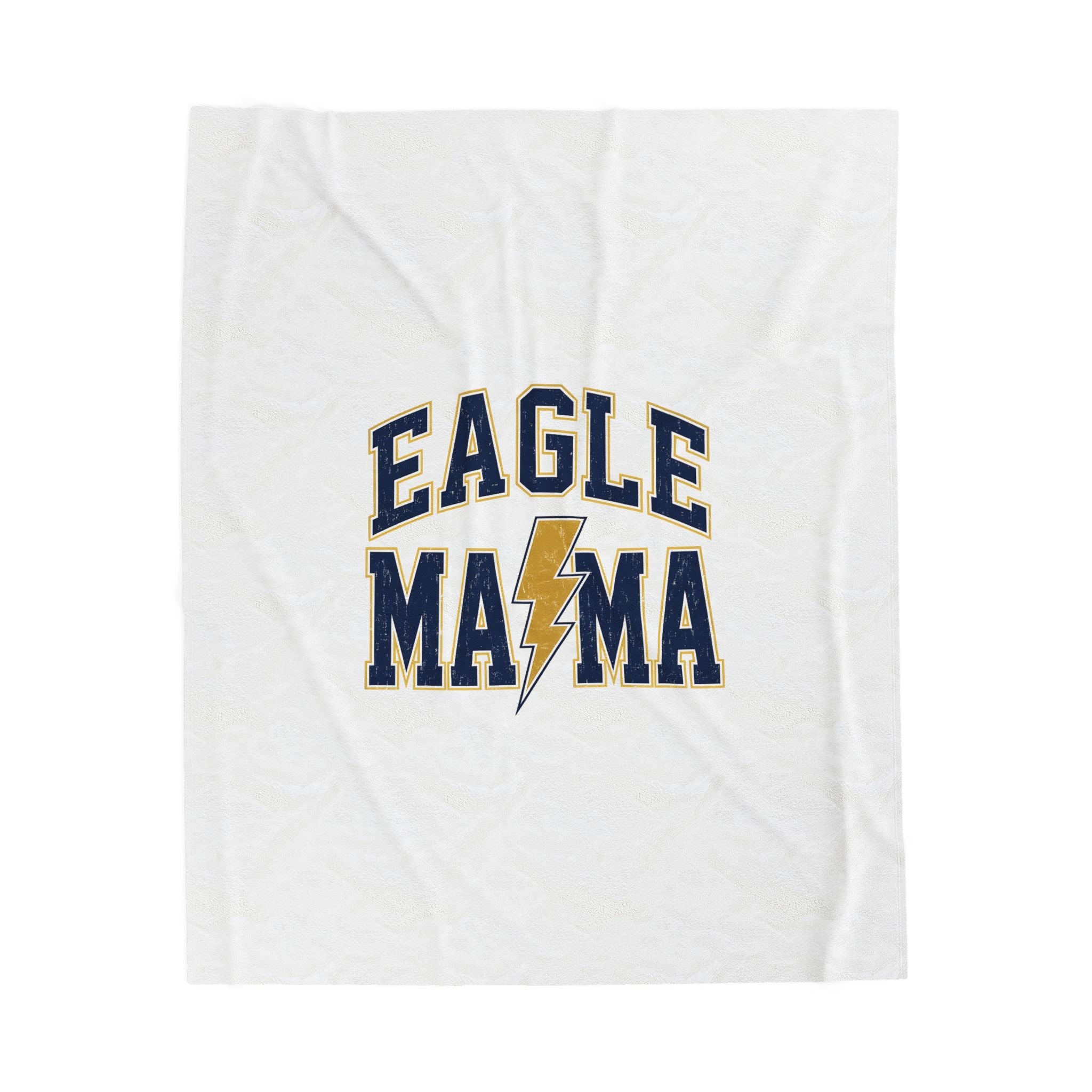 Eagle Mama Velveteen Plush Blanket — Cozy Mom Supporter Throw with Lightning Logo