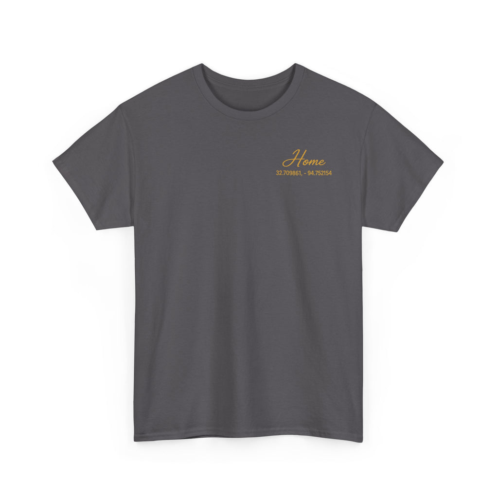 Home Coordinates T-Shirt — Personalized Map Tee with GPS Coordinates