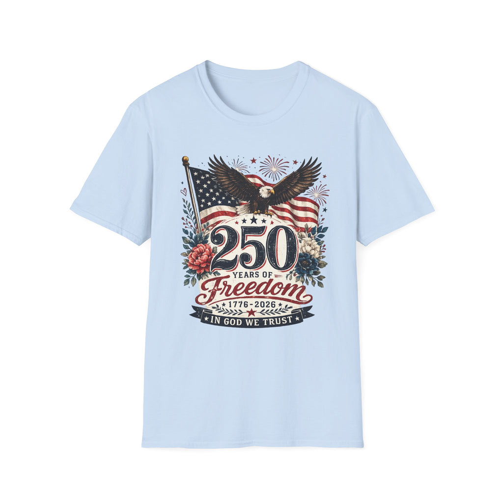 250 Years of Freedom T-Shirt — Patriotic American Eagle & Flag Tee