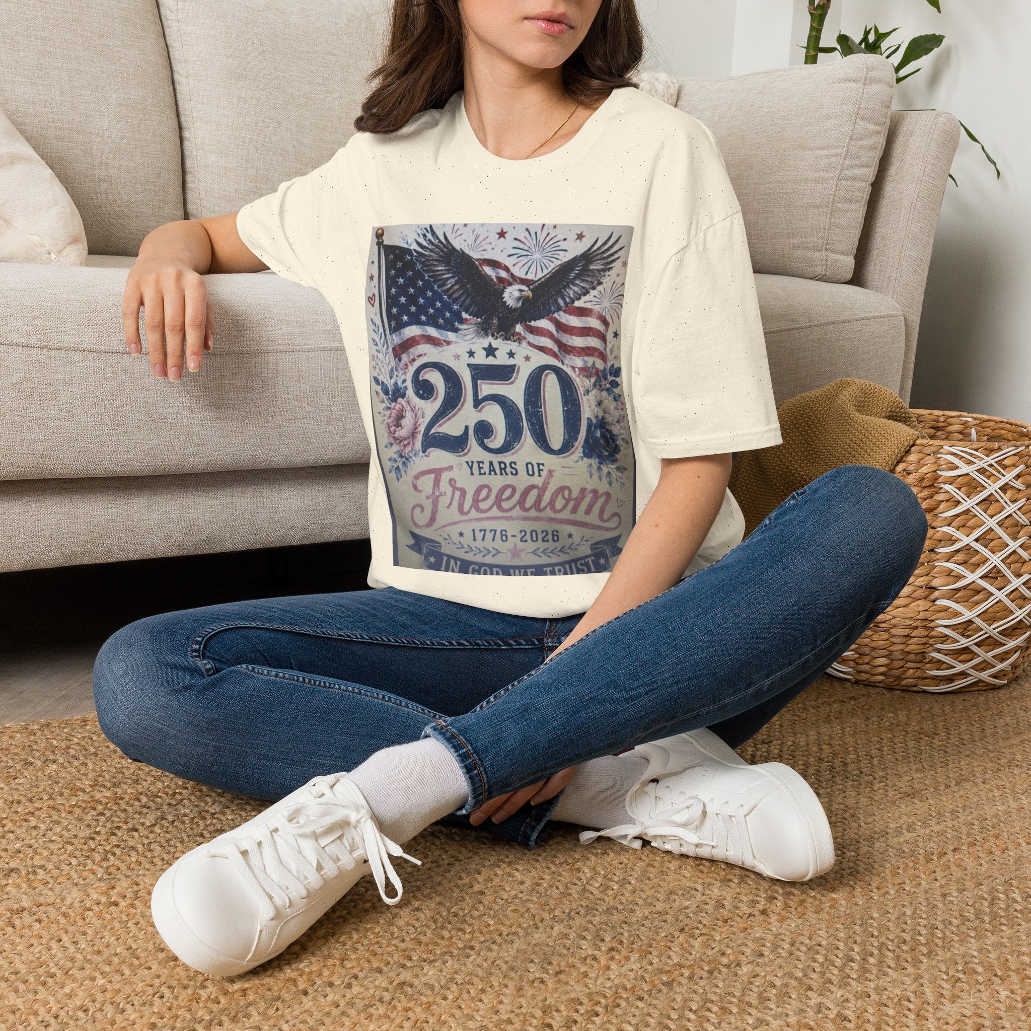 250 Years of Freedom T-Shirt — Patriotic American Eagle & Flag Tee