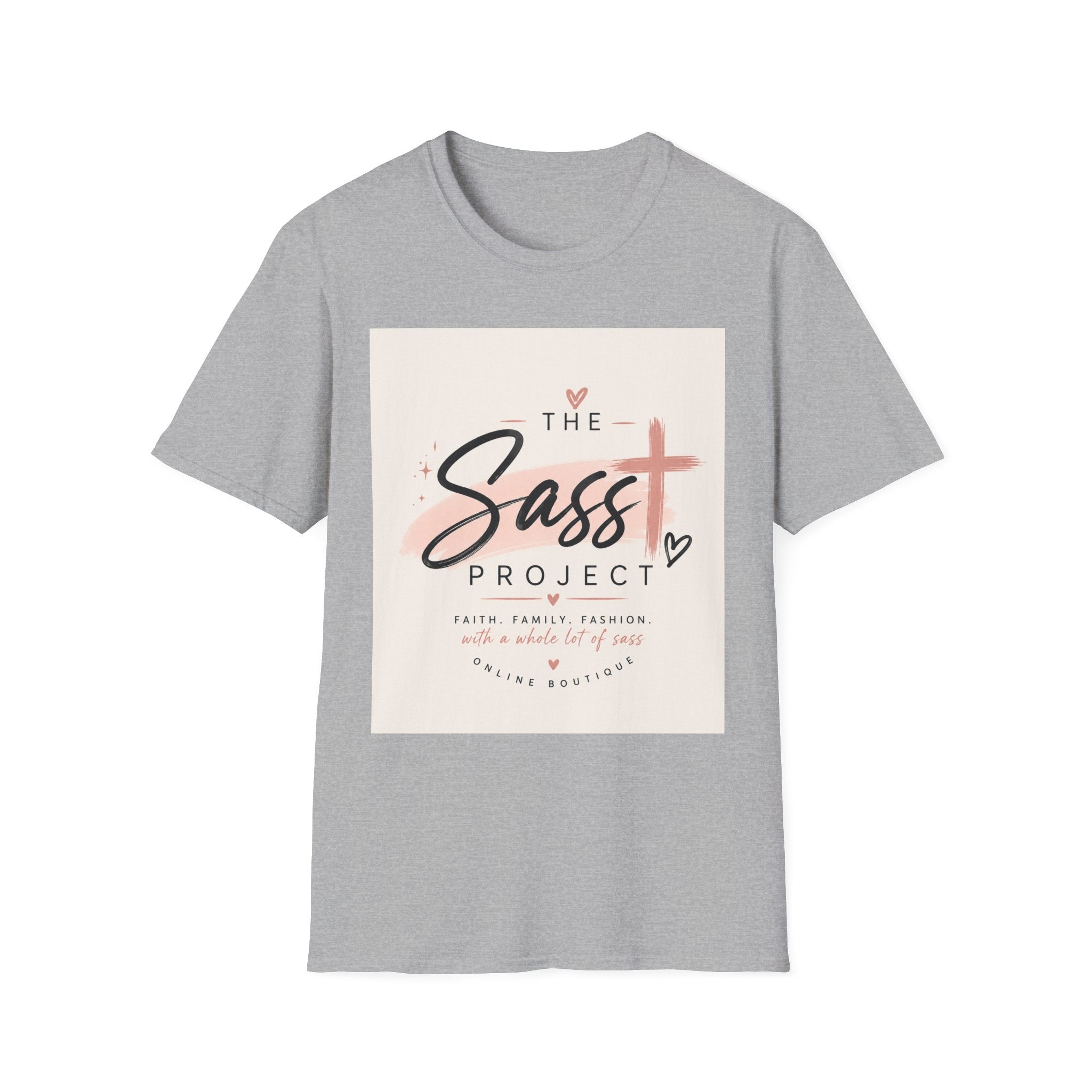 Sass Project Graphic Tee — Faith-Inspired Pink Cross T-Shirt