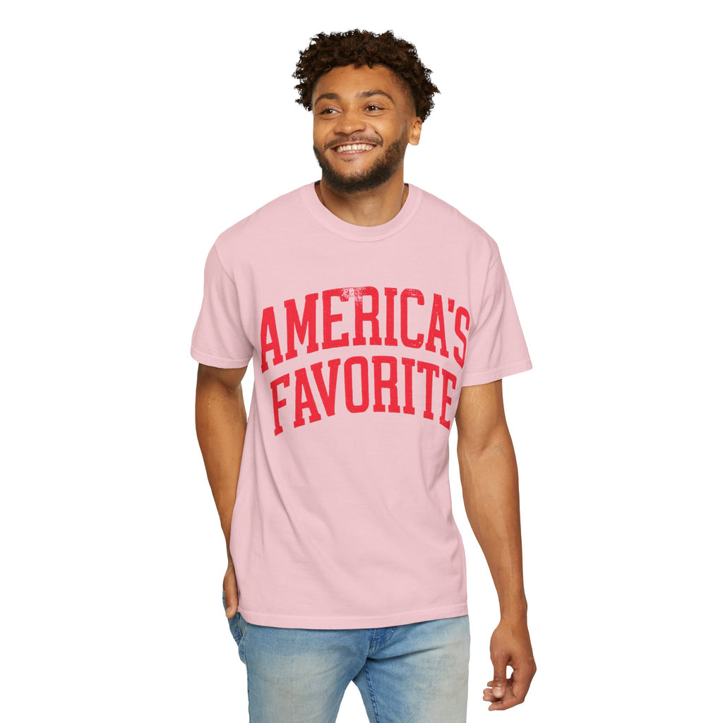 Americas Favorite T-Shirt — Patriotic Red Letter Graphic Tee