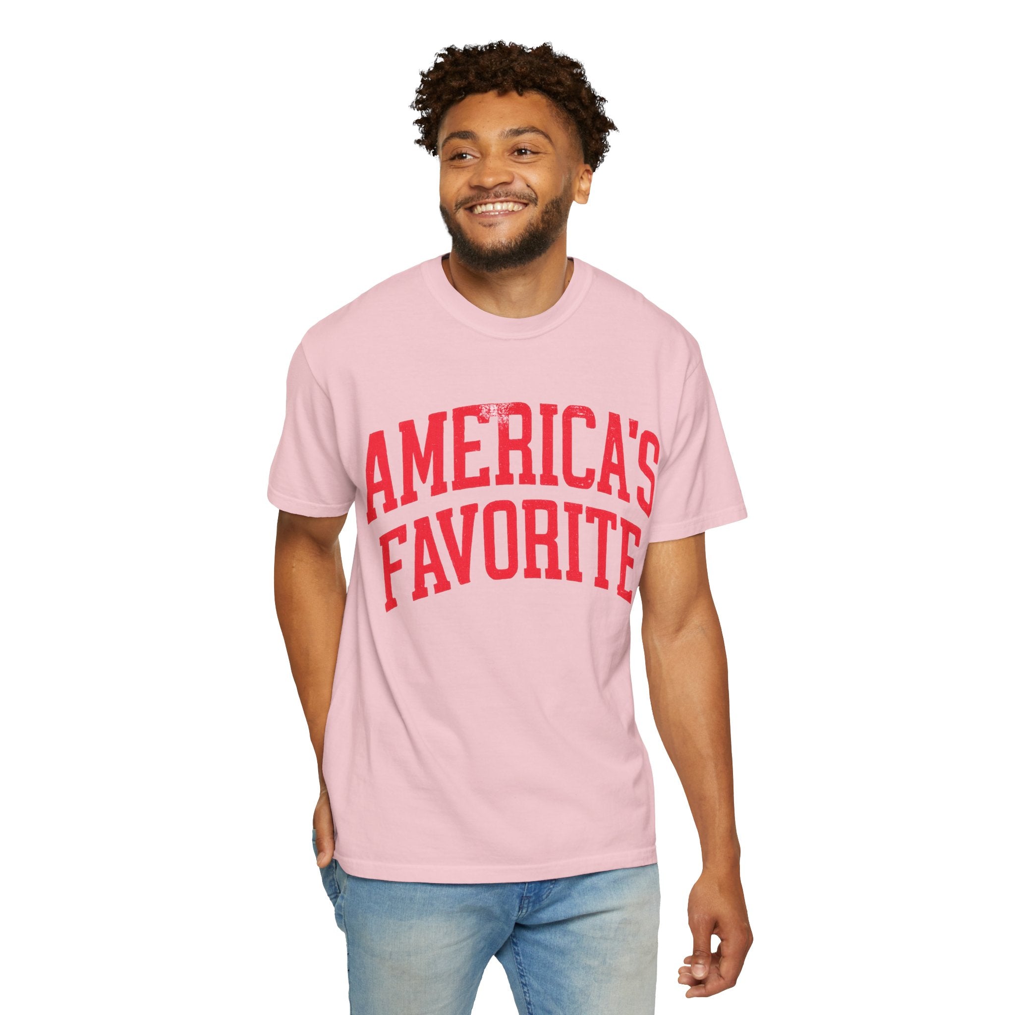 Americas Favorite T-Shirt — Patriotic Red Letter Graphic Tee