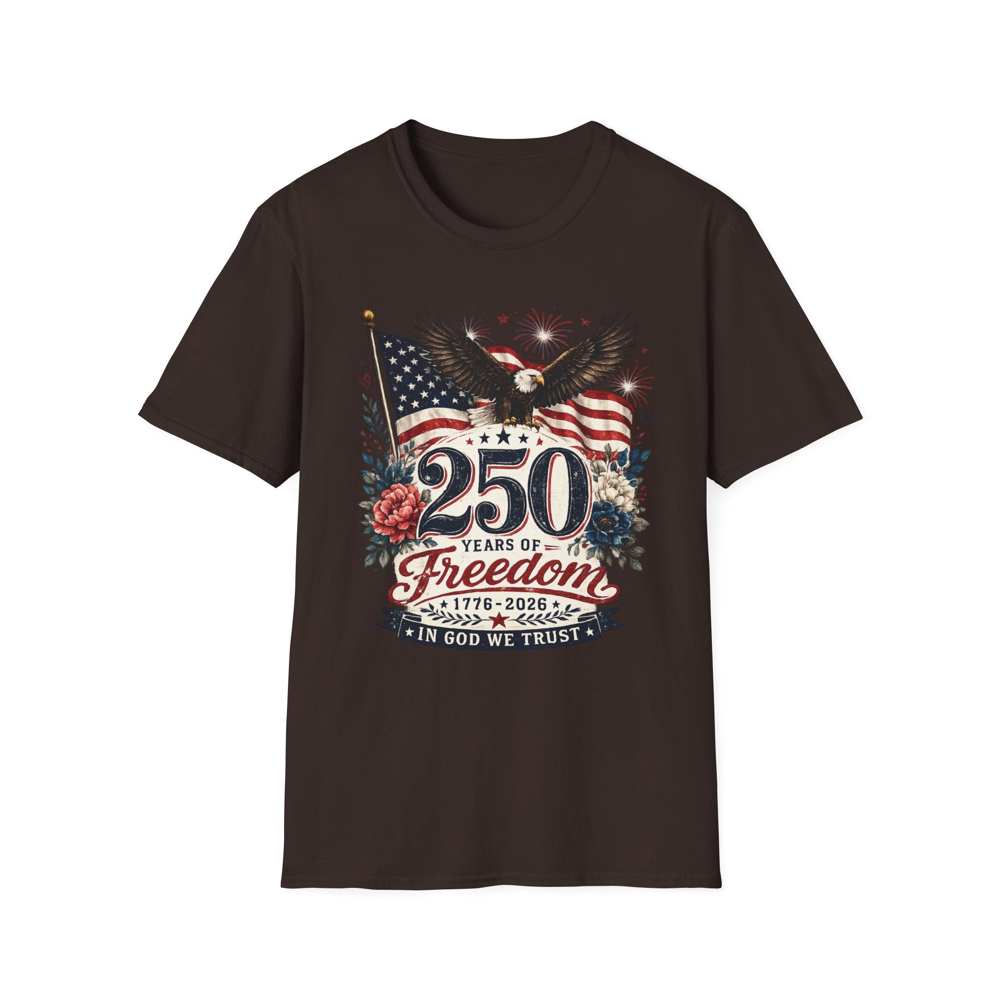 250 Years of Freedom T-Shirt — Patriotic American Eagle & Flag Tee
