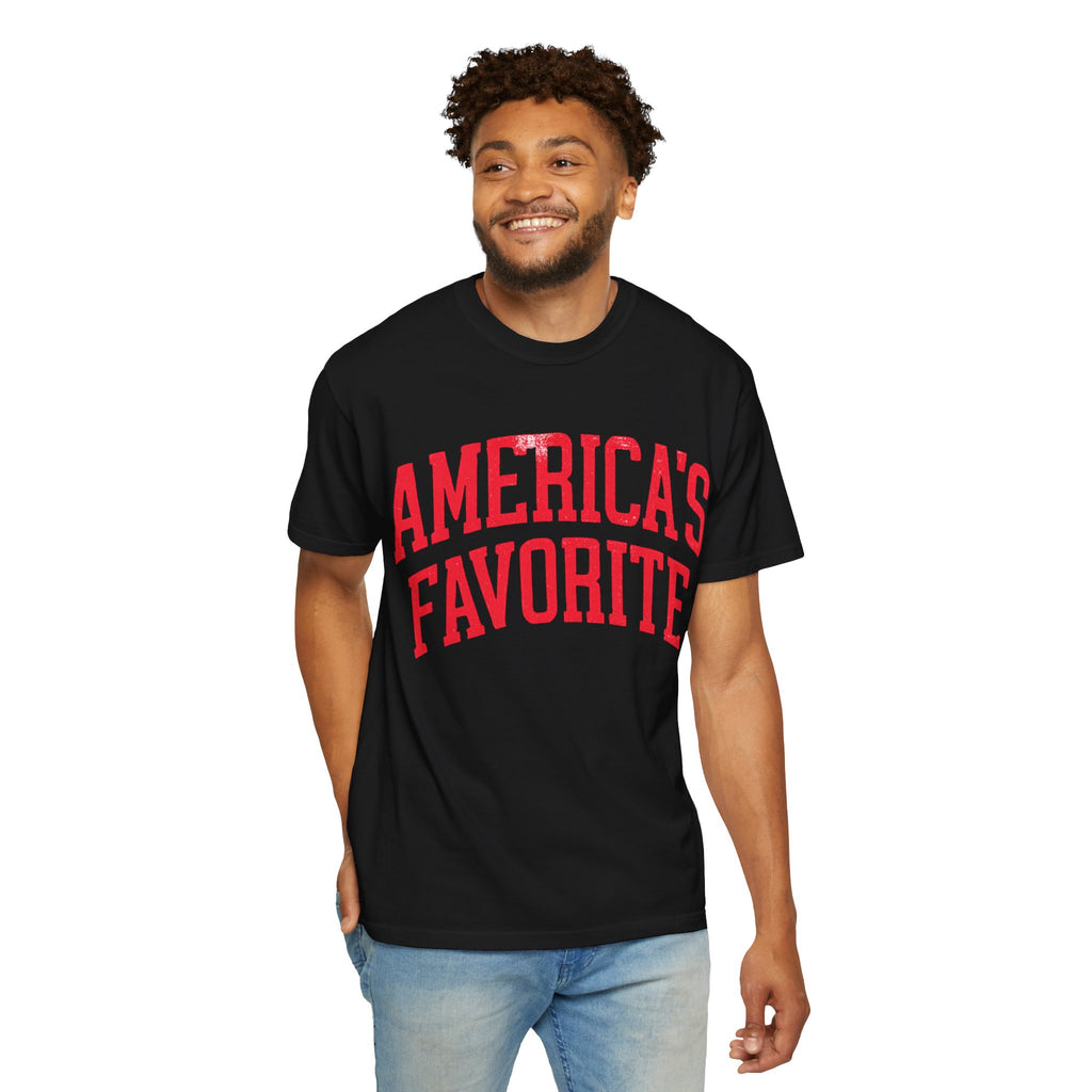Americas Favorite T-Shirt — Patriotic Red Letter Graphic Tee