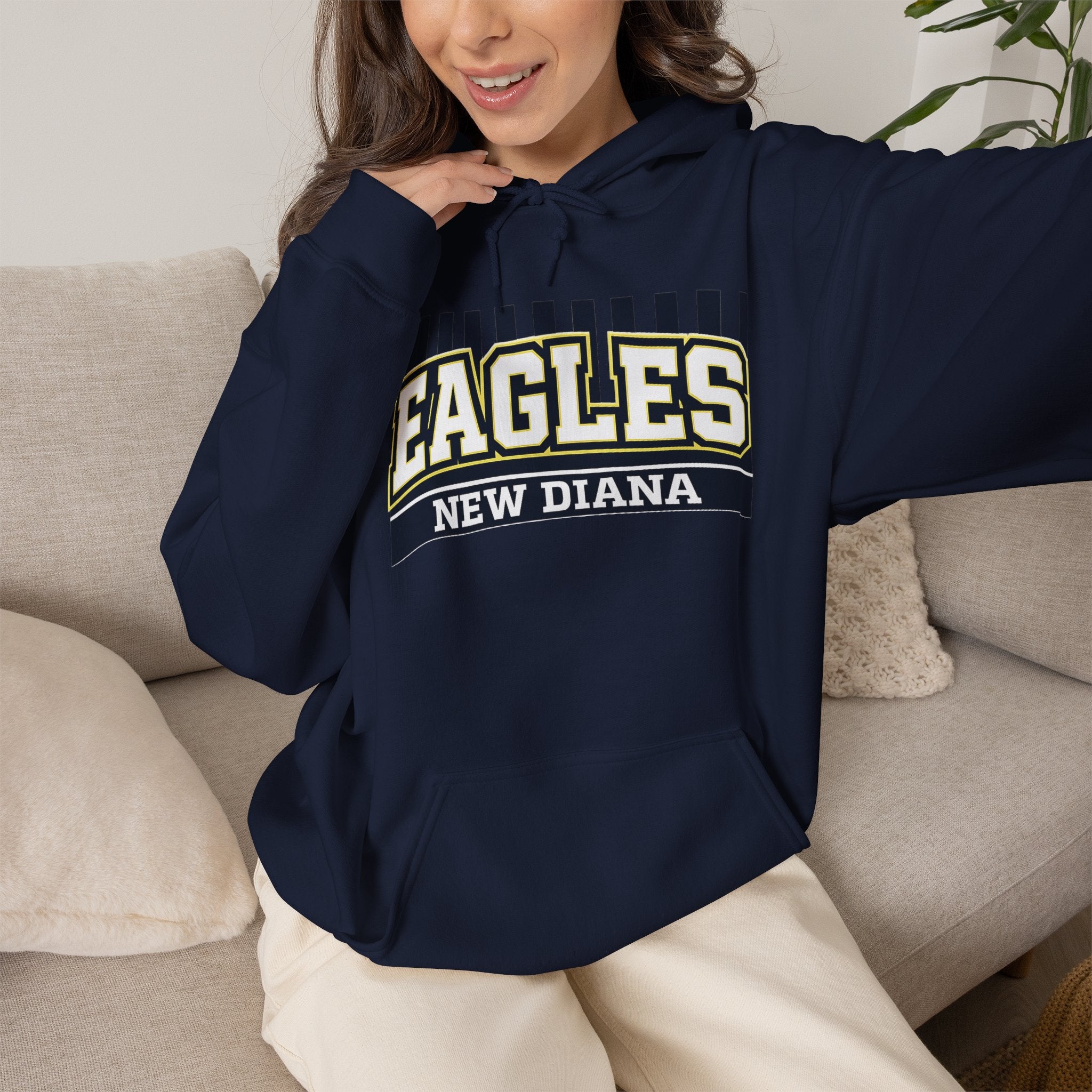 Eagles New Diana Hoodie — Vintage Varsity Stripe School Spirit Sweatshirt