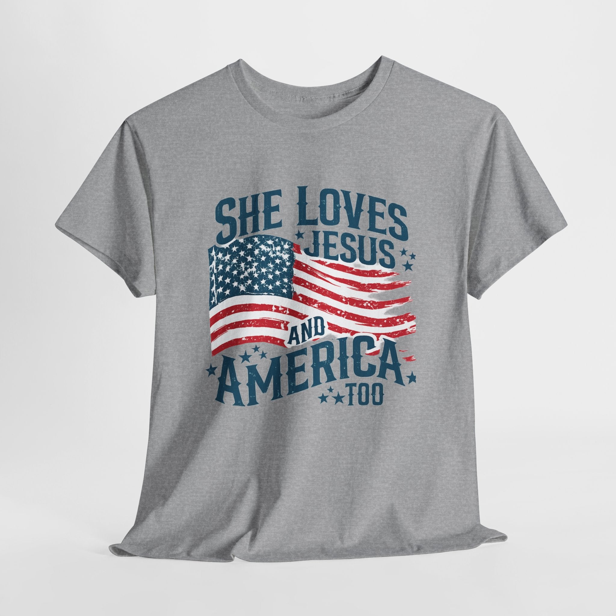 Patriotic 'She Loves Jesus and America Too' T-Shirt