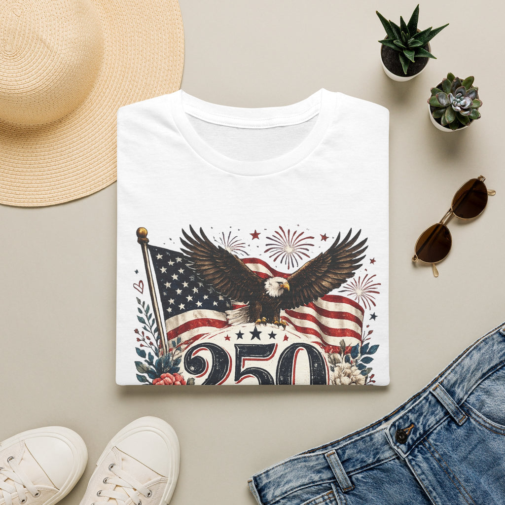 250 Years of Freedom T-Shirt — Patriotic American Eagle & Flag Tee