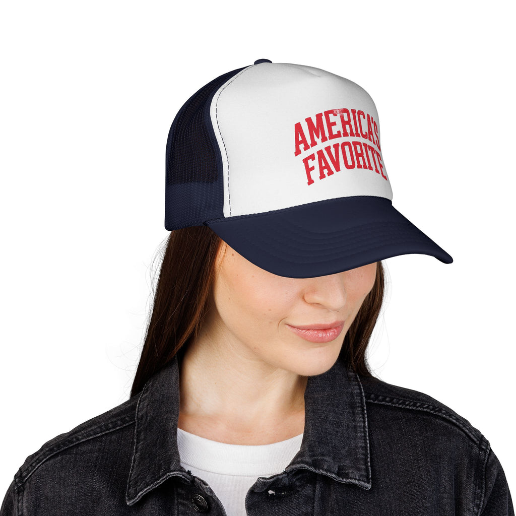 Trucker Cap — "America's Favorite" Vintage Red Logo Mesh Hat