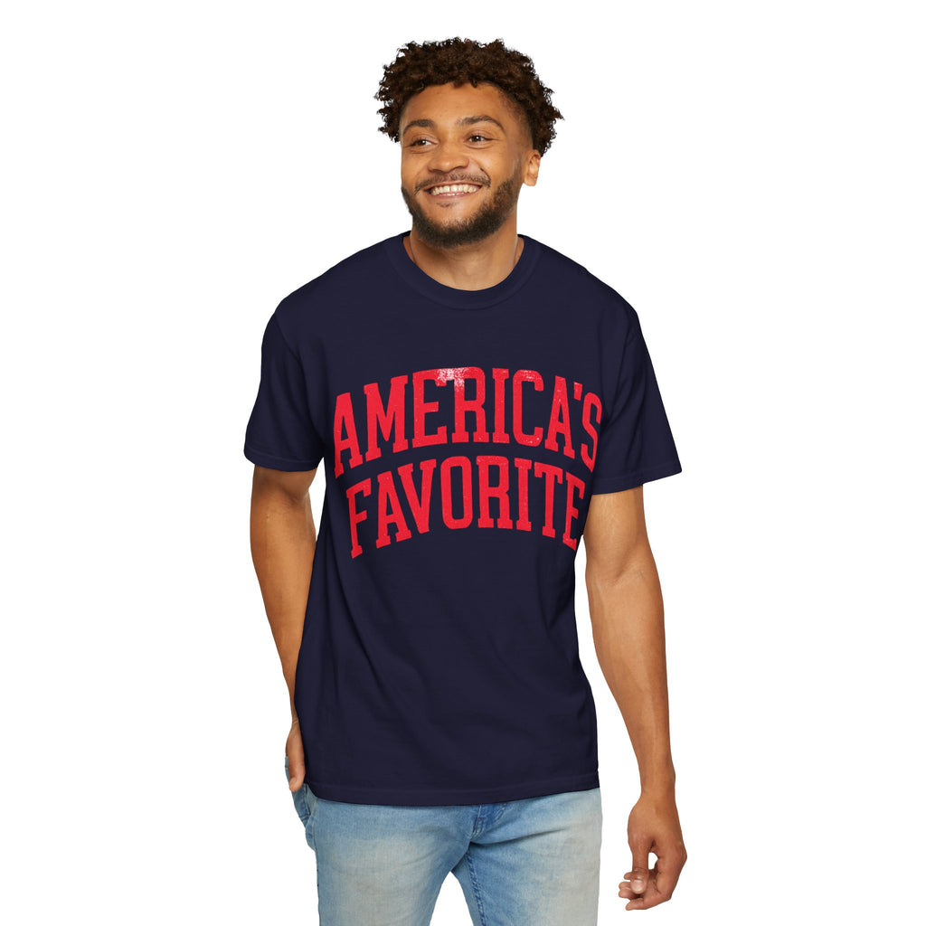 Americas Favorite T-Shirt — Patriotic Red Letter Graphic Tee