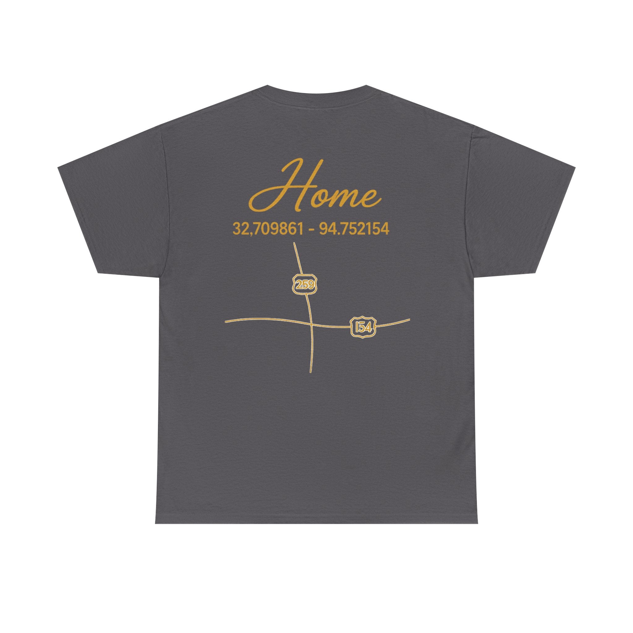 Home Coordinates T-Shirt — Personalized Map Tee with GPS Coordinates