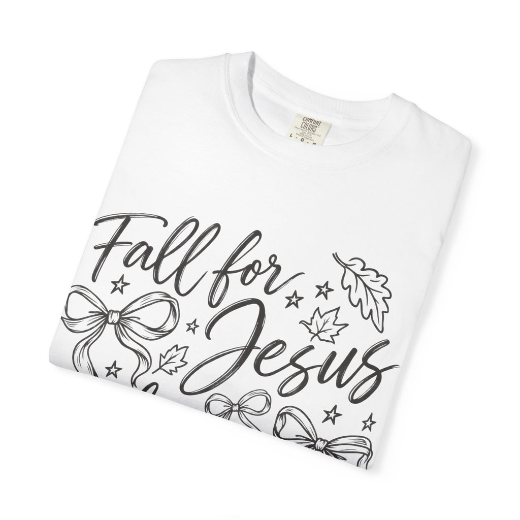 Fall For Jesus He Never Leaves T-Shirt — Christian Fall Tee