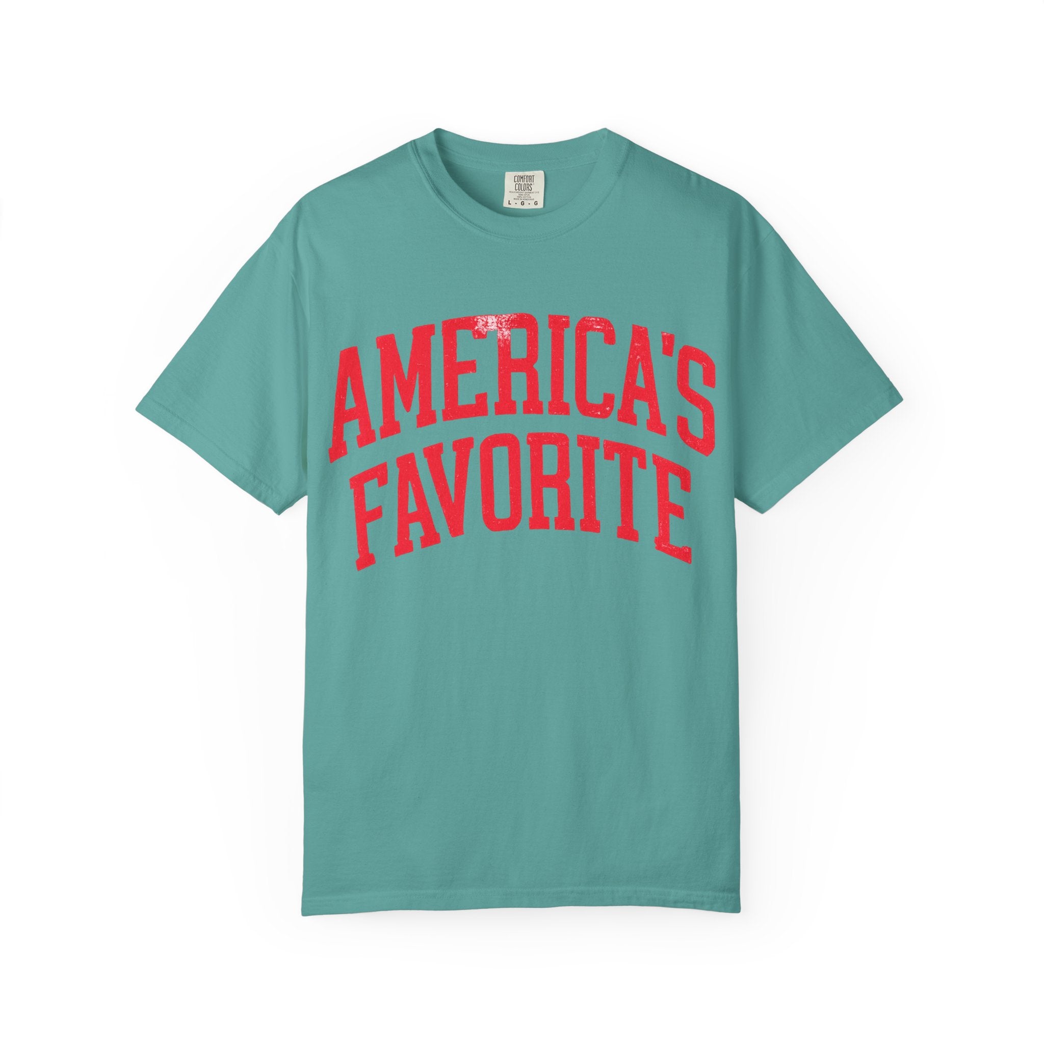 Americas Favorite T-Shirt — Patriotic Red Letter Graphic Tee
