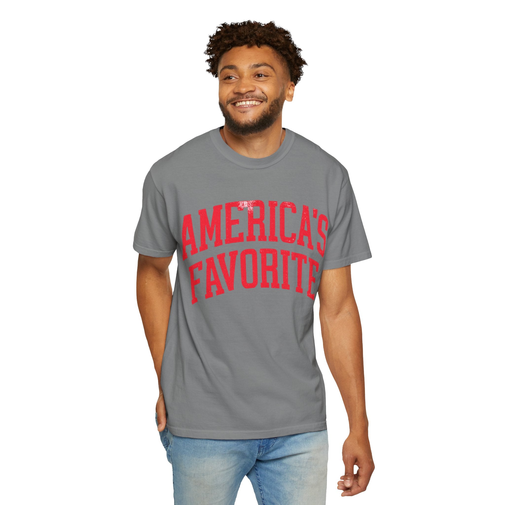 Americas Favorite T-Shirt — Patriotic Red Letter Graphic Tee