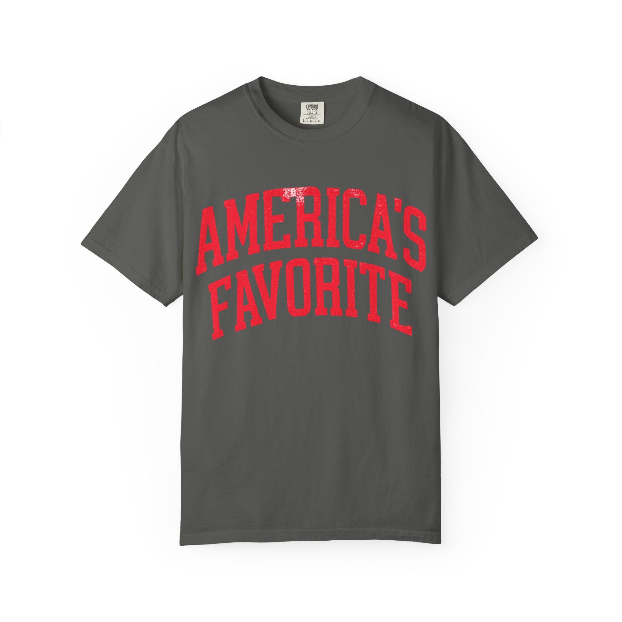 Americas Favorite T-Shirt — Patriotic Red Letter Graphic Tee