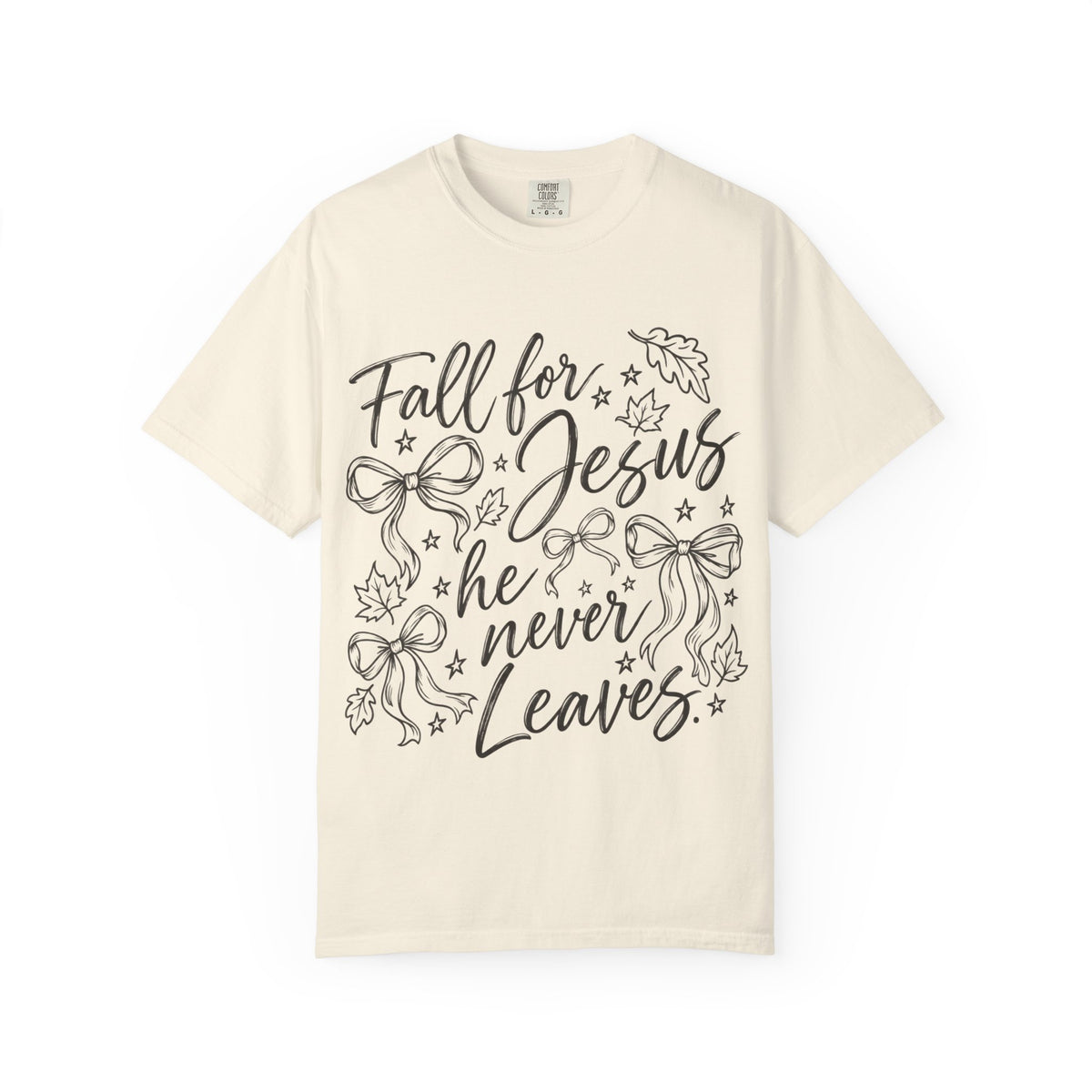 Fall For Jesus He Never Leaves T-Shirt — Christian Fall Tee