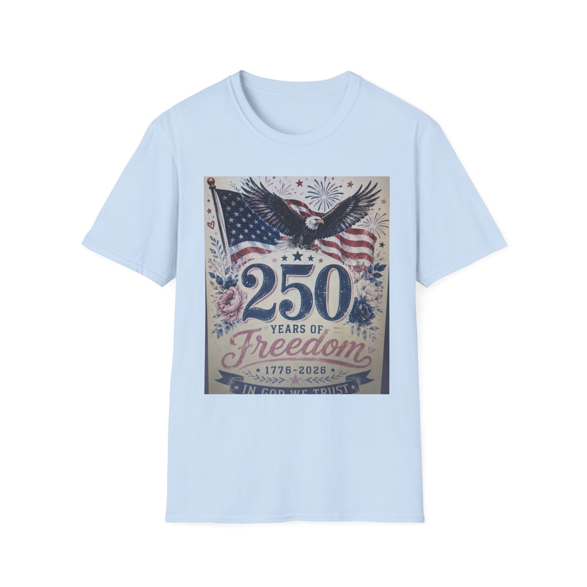 250 Years of Freedom T-Shirt — Patriotic American Eagle & Flag Tee