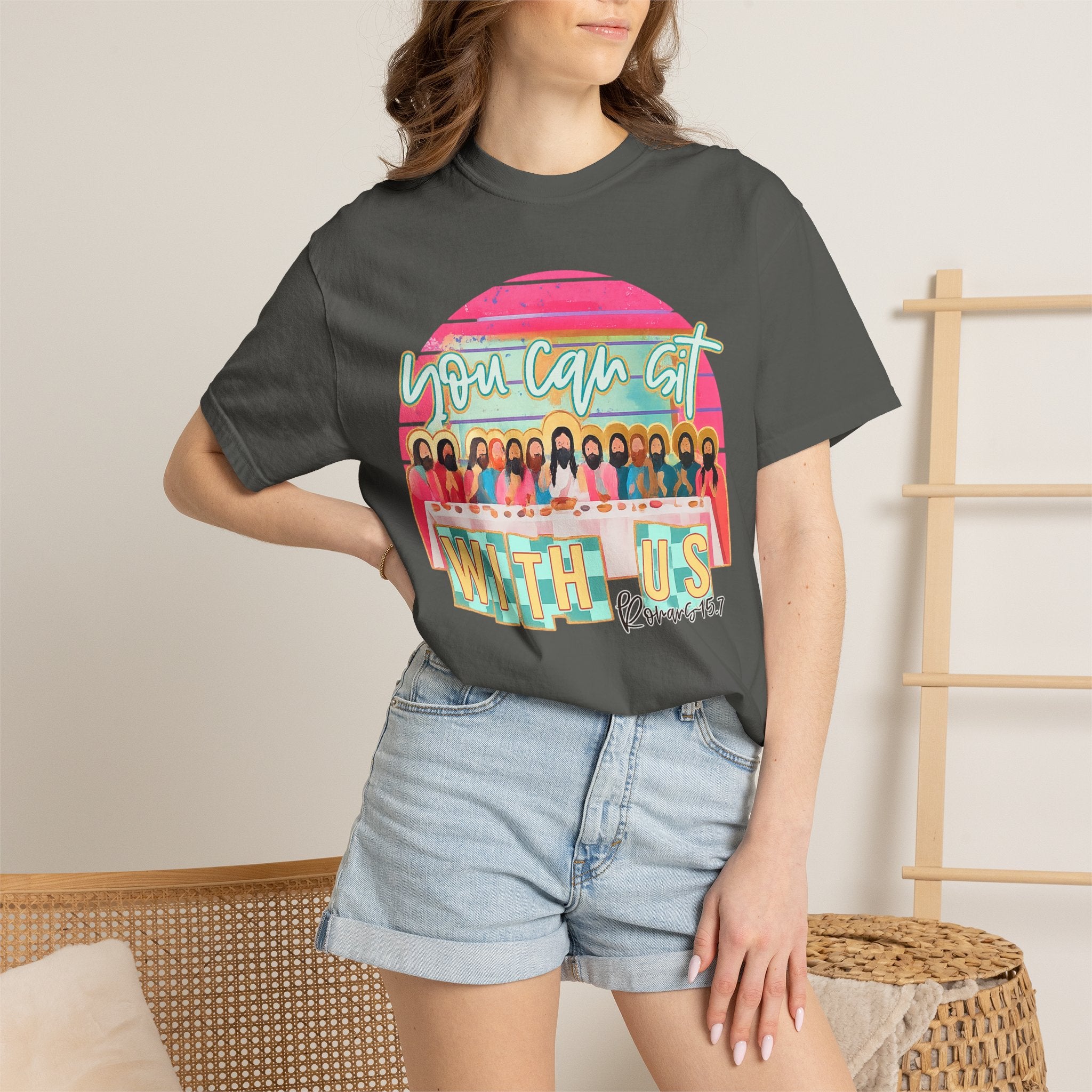 You Can Sit With Us T‑Shirt – Retro Pastel Group Graphic