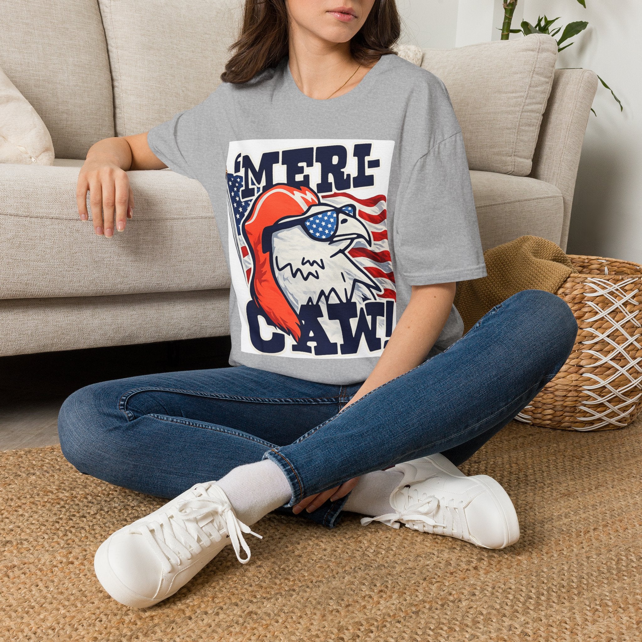 'Merica Eagle T‑Shirt — Patriotic American Flag Eagle Graphic Tee