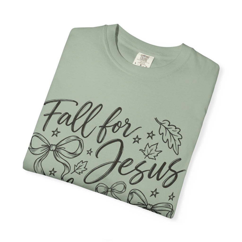 Fall For Jesus He Never Leaves T-Shirt — Christian Fall Tee