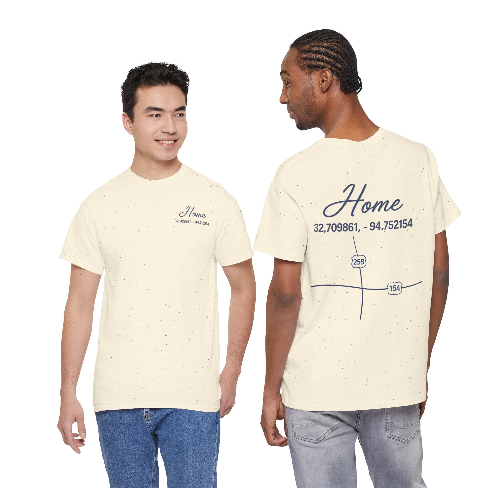 Home Coordinates T-Shirt — Custom City Map & GPS Coordinates Tee