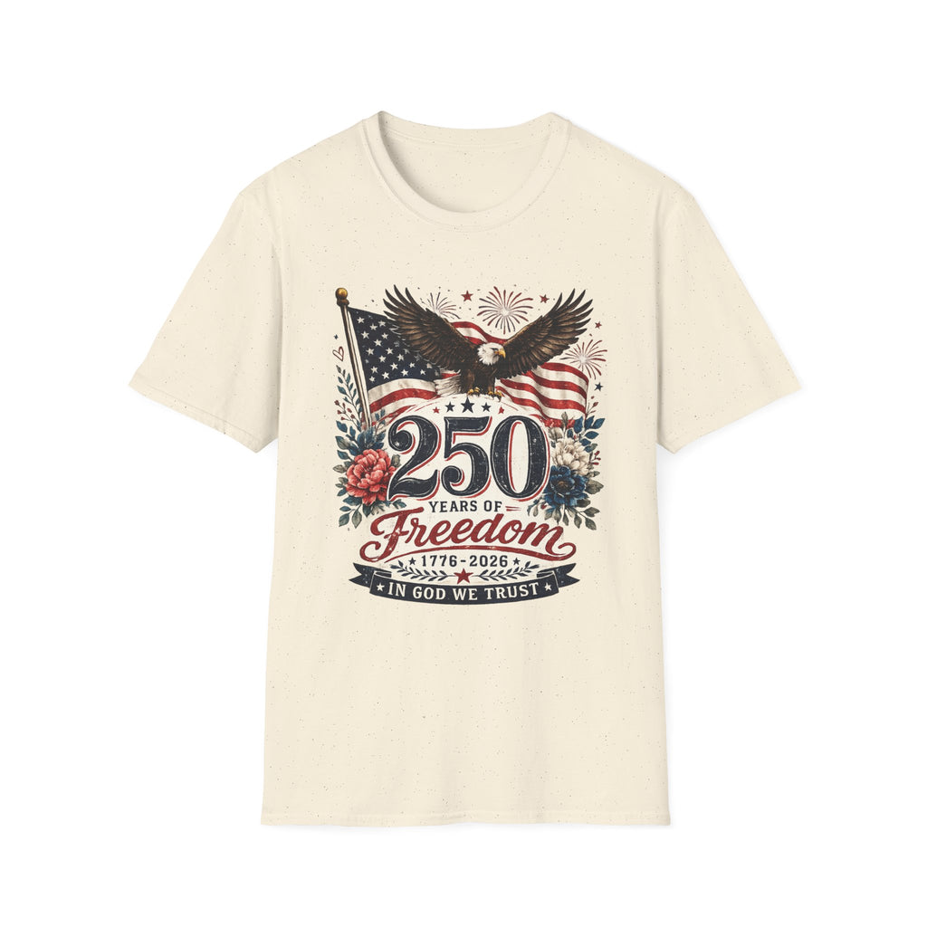 250 Years of Freedom T-Shirt — Patriotic American Eagle & Flag Tee