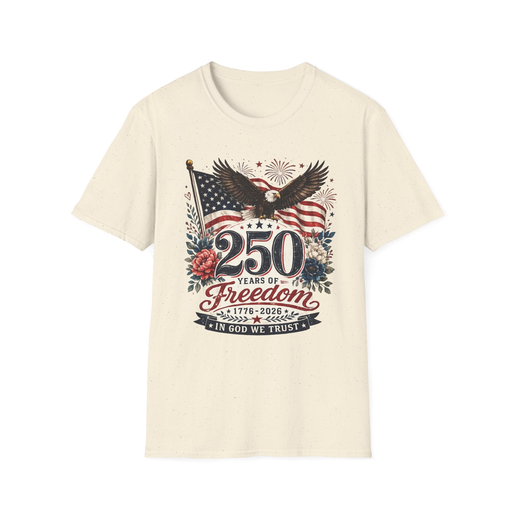 250 Years of Freedom T-Shirt — Patriotic American Eagle & Flag Tee