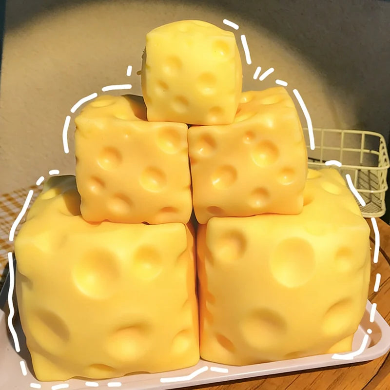 Square Cheese Squishy Fidget Toy