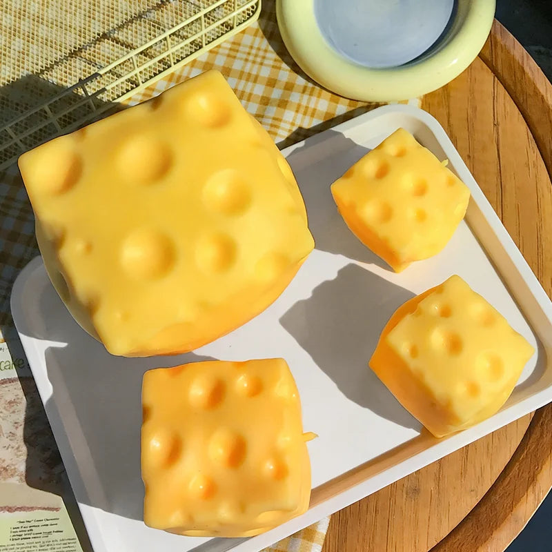 Square Cheese Squishy Fidget Toy