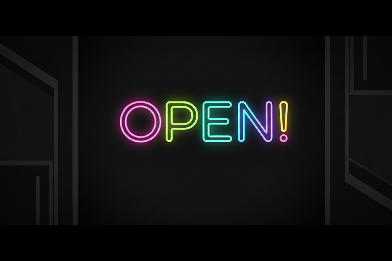 The Sass Project - Neon OPEN Sign Hero Banner Large